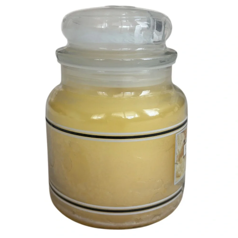 Yankee Candle Jar Buttercream Rare Vintage Black Band Cream Off White 14.5 Oz